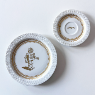 Wandteller Set "Roboter WTF"